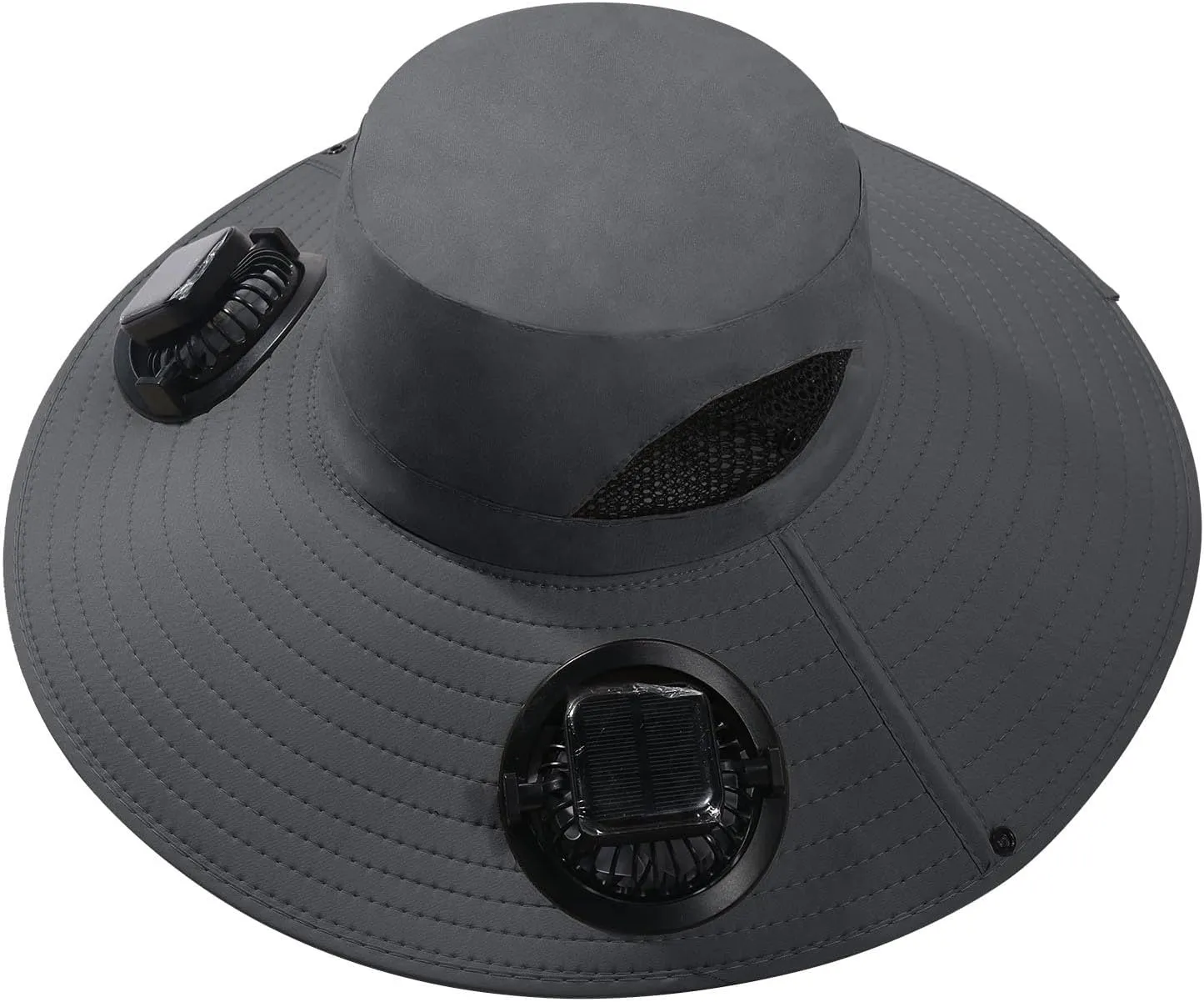 Outdoor Wide Brim Sun Hat with 2 Solar Fan - 2025 Sun Bucket Hat for Men&Women, UPF 50  Bucket Fishing Beach Hat Fan Built in