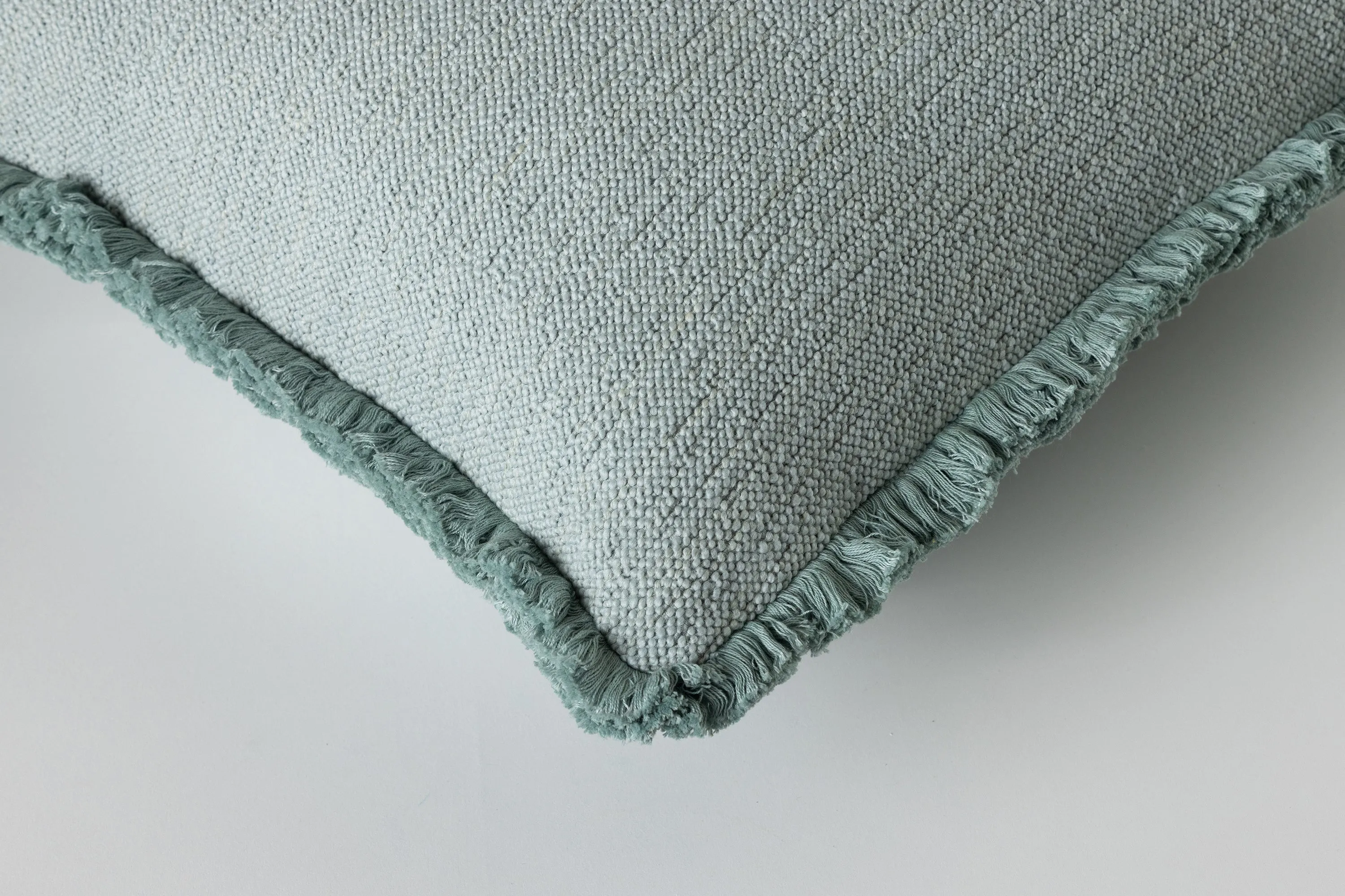 Panama Square Cushion Juniper & Blue Fringe