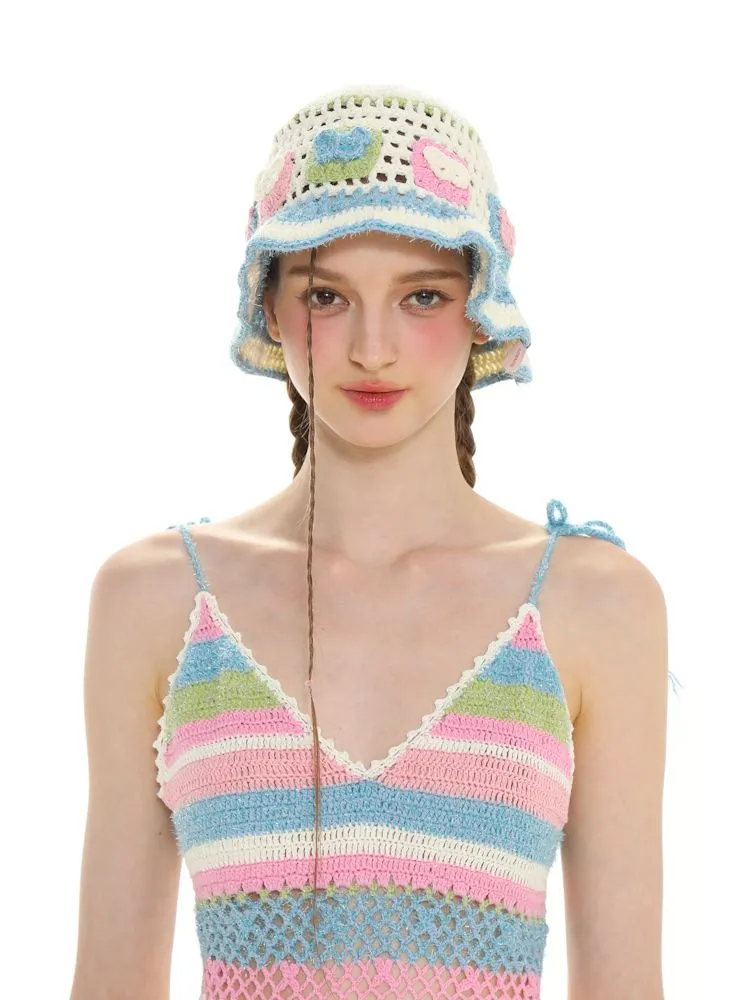 Plaid Hollowed Out Fisherman's Hat【s0000008685】