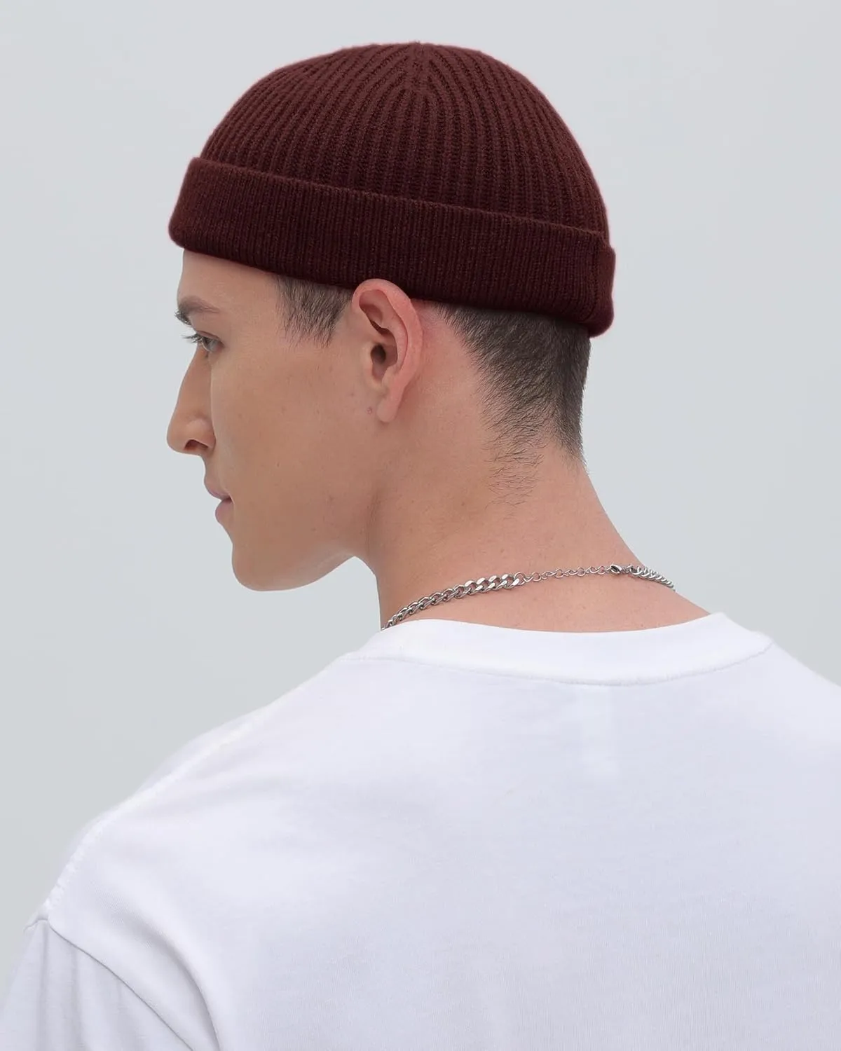 ROYBENS Swag Wool Short Fisherman Beanie for Men Women, Knit Cuff Trawler Beanie Watch Hat, Soft Spring Fall Skull Cap Unisex
