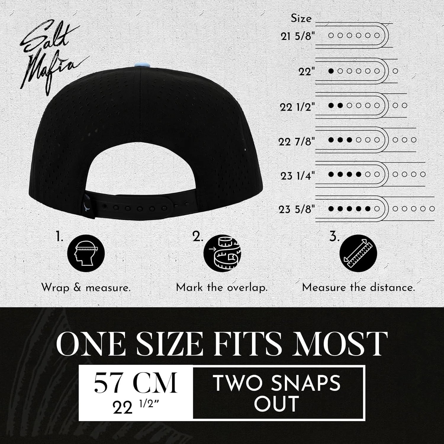Salt Mafia Flat Brim Waterproof Hats for Men - Performance Snapback Surfer Hat