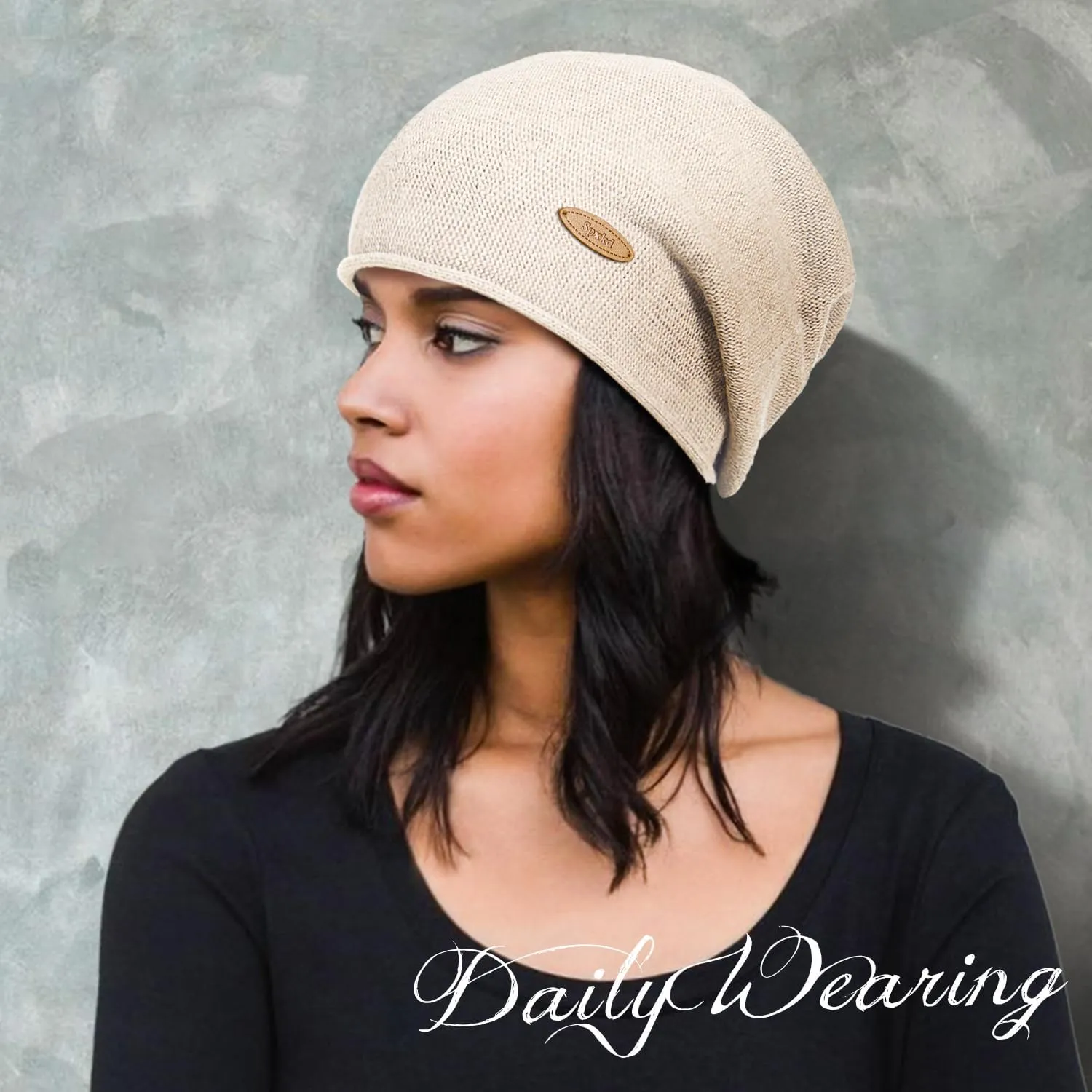 Slouchy Knit Beanie Hats for Women Winter Warm Cashmere Knitted Wool Hats Soft Ski Cap Ladies Beanies Chemo Hat