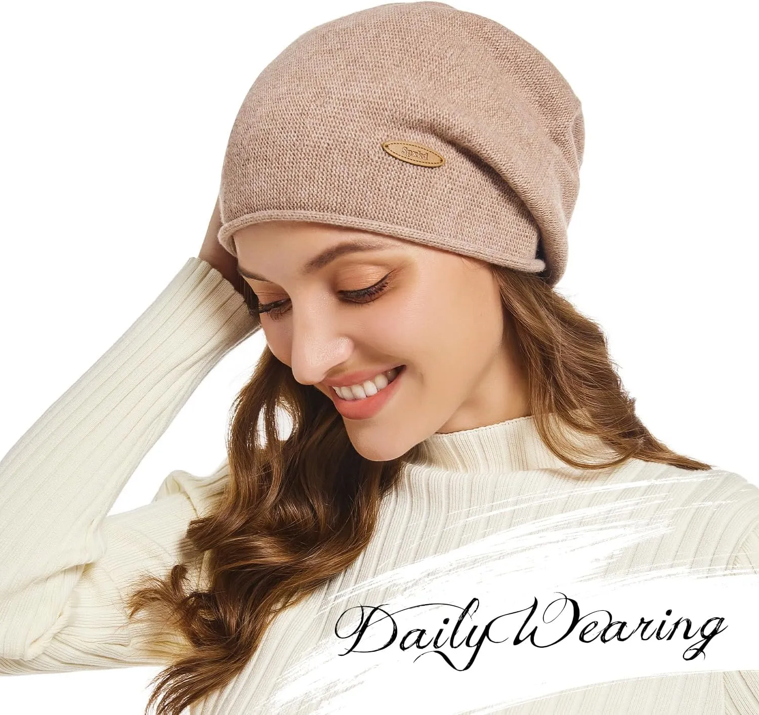 Slouchy Knit Beanie Hats for Women Winter Warm Cashmere Knitted Wool Hats Soft Ski Cap Ladies Beanies Chemo Hat