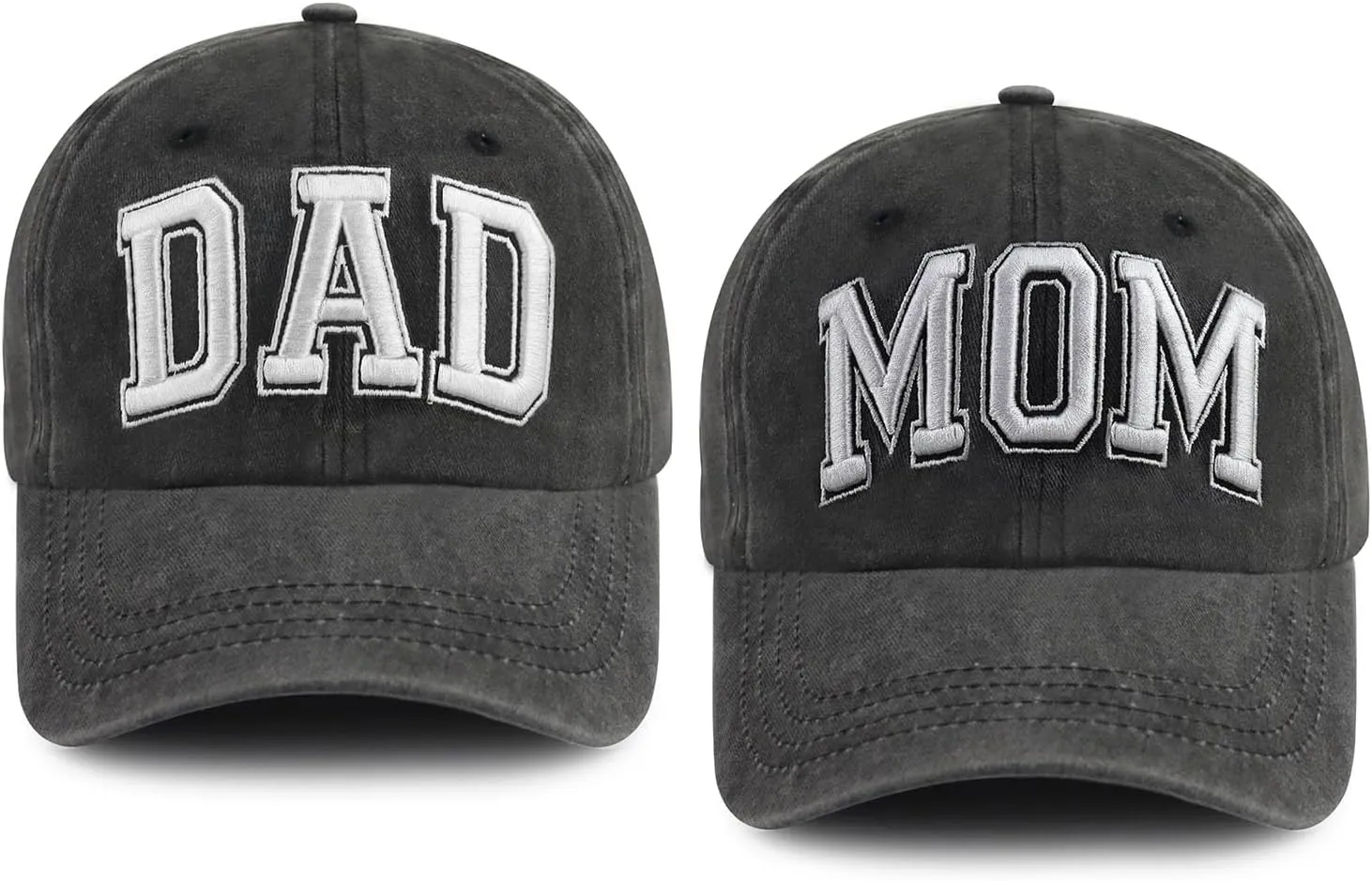 Tbstlumd 2 PCS Dad and Mom Hats for Men Women, Funny Adjustable Embroidered Cotton 2024 2025 Parents Baseball Cap