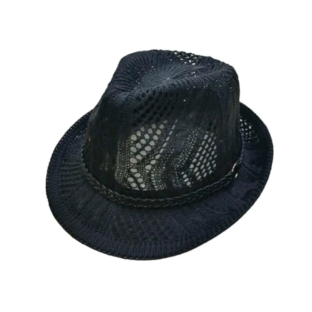 Unisex Mesh Cotton Fedora Panama Sun Summer Beach Hat Trilby DW61203