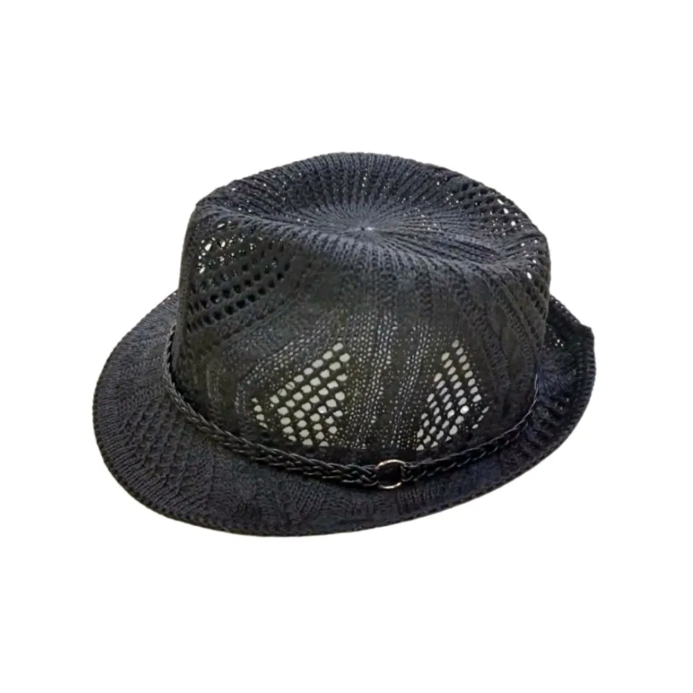 Unisex Mesh Cotton Fedora Panama Sun Summer Beach Hat Trilby DW61203