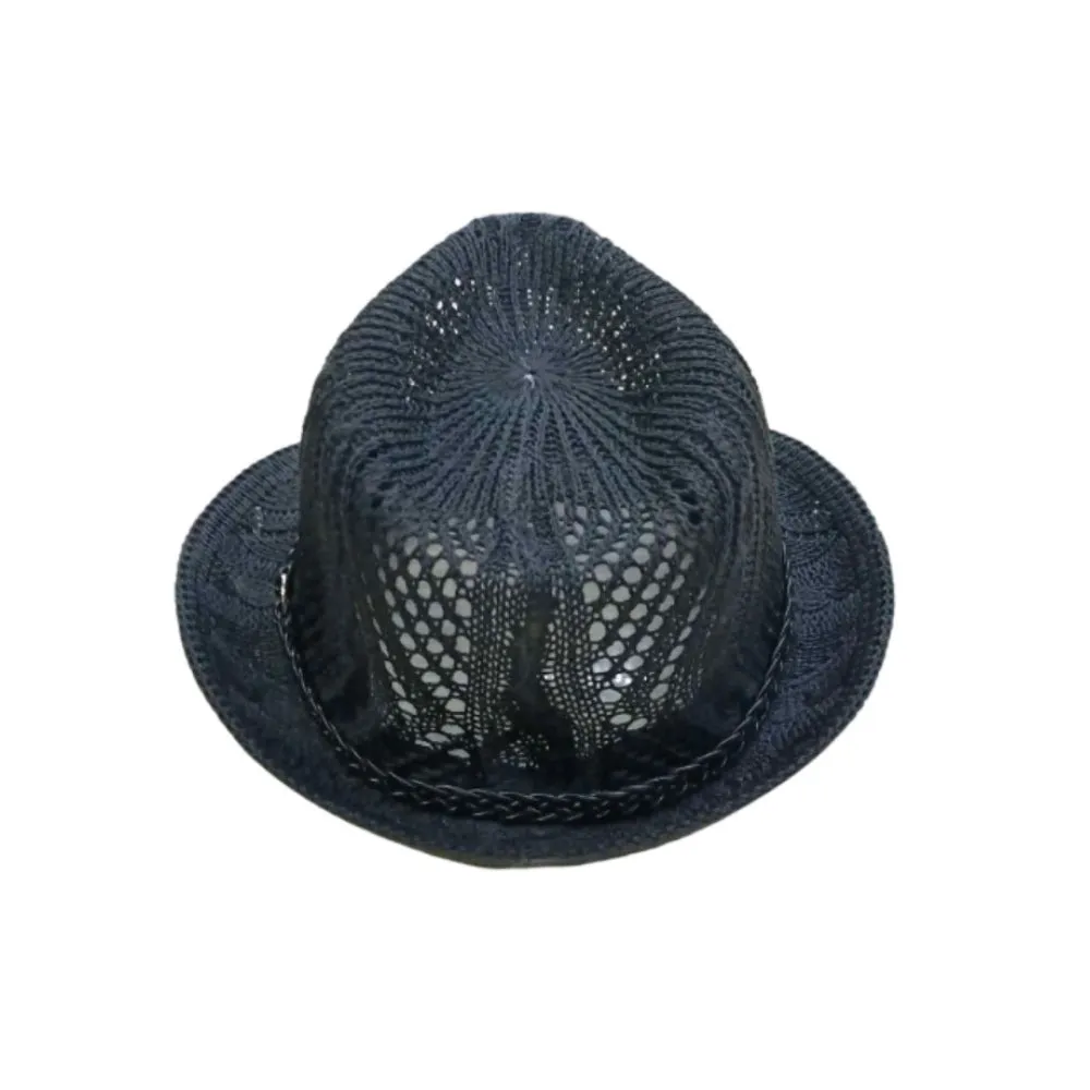 Unisex Mesh Cotton Fedora Panama Sun Summer Beach Hat Trilby DW61203