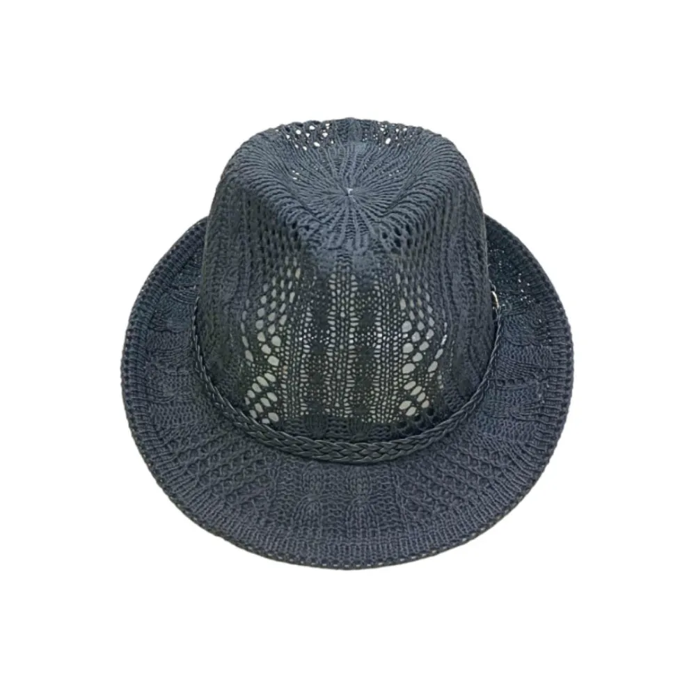 Unisex Mesh Cotton Fedora Panama Sun Summer Beach Hat Trilby DW61203