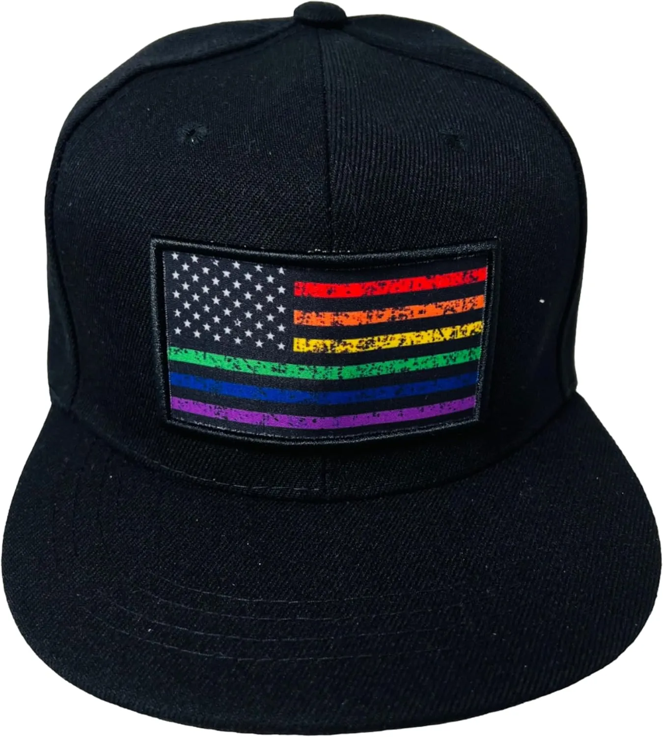 Unisex Rainbow Pride Adjustable Snapback Flat Bill Hat
