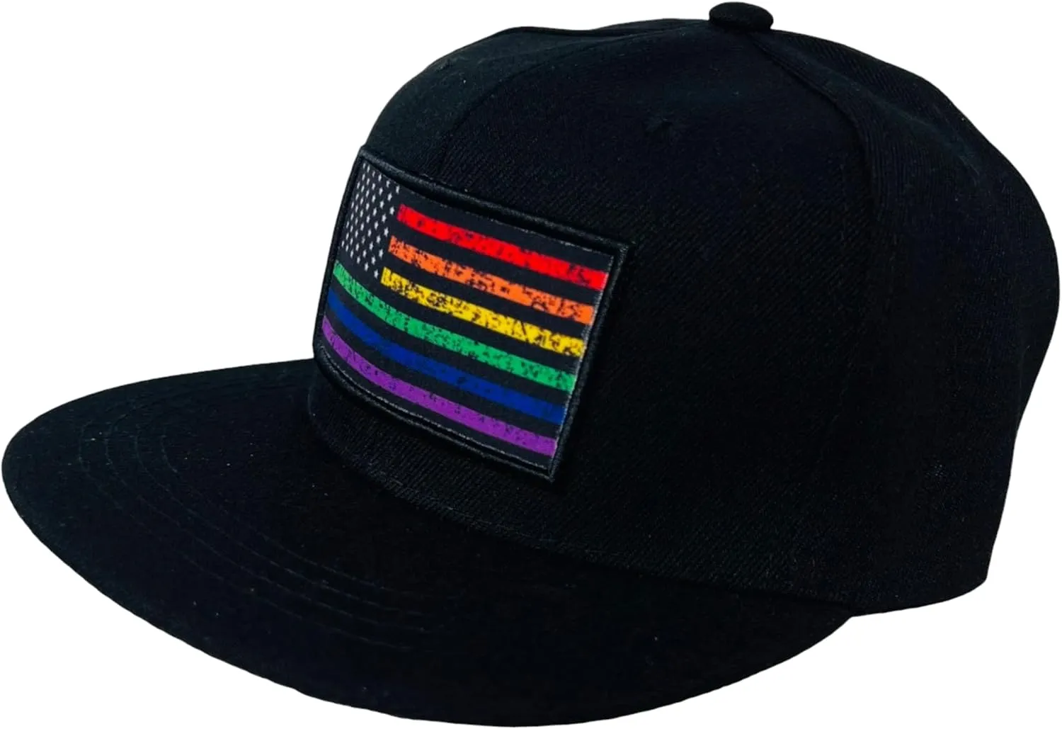 Unisex Rainbow Pride Adjustable Snapback Flat Bill Hat