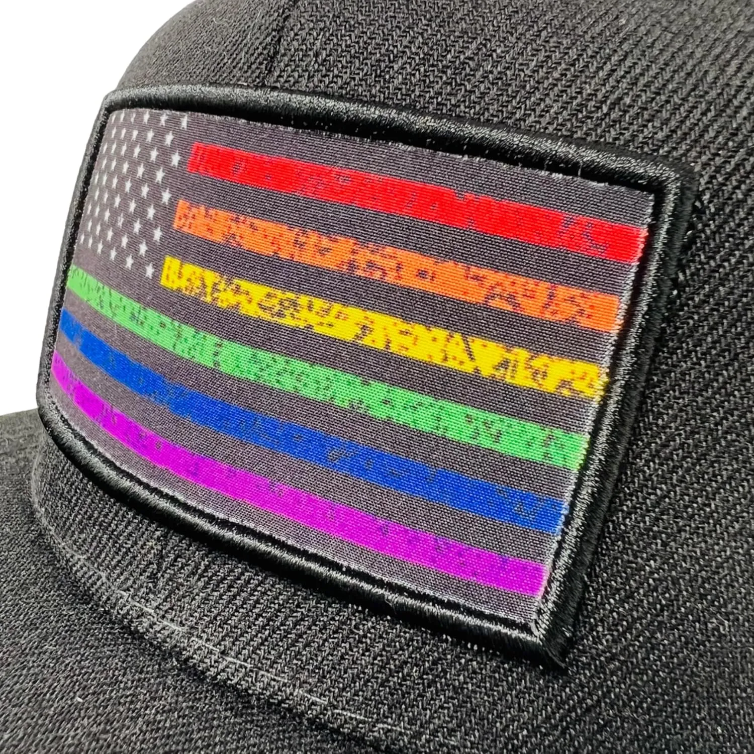 Unisex Rainbow Pride Adjustable Snapback Flat Bill Hat