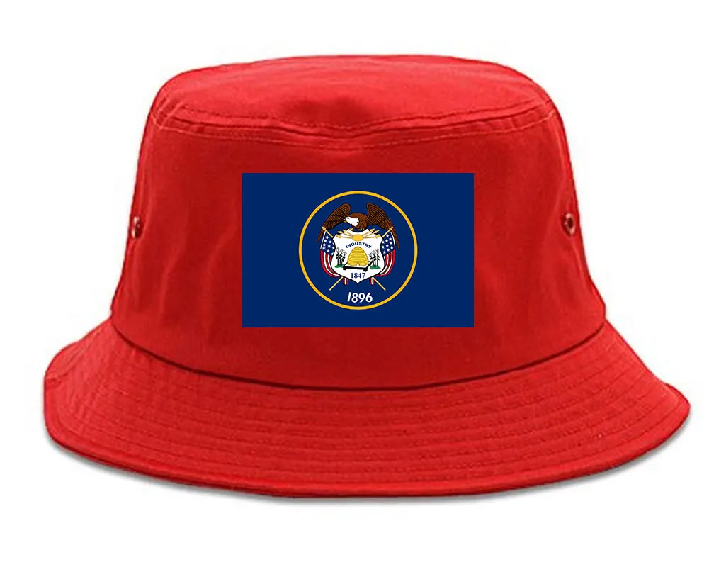 Utah State Flag UT Chest Mens Bucket Hat