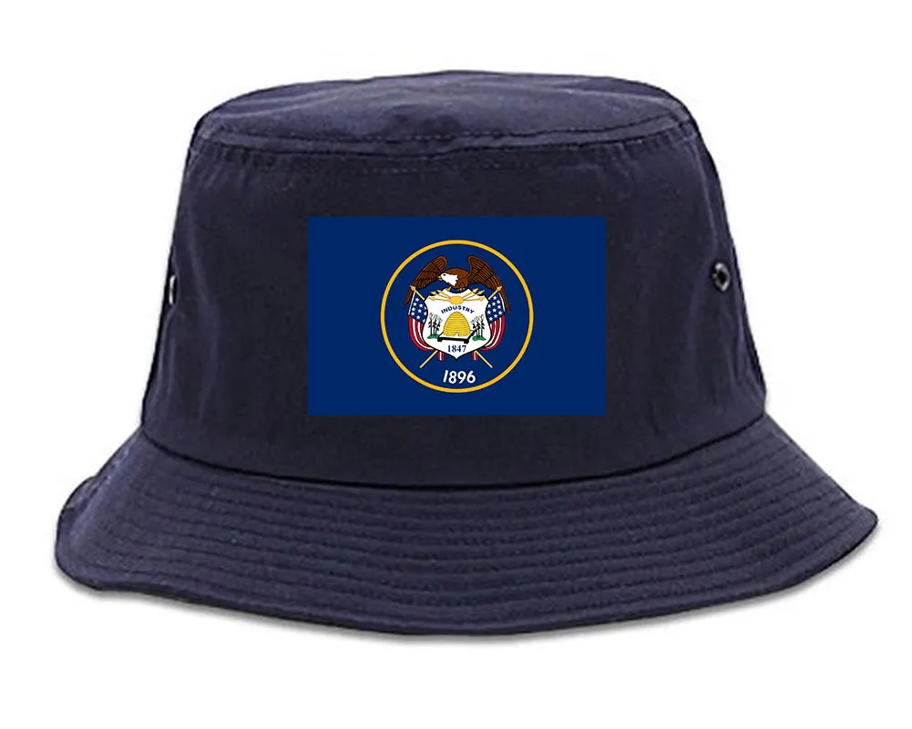 Utah State Flag UT Chest Mens Bucket Hat
