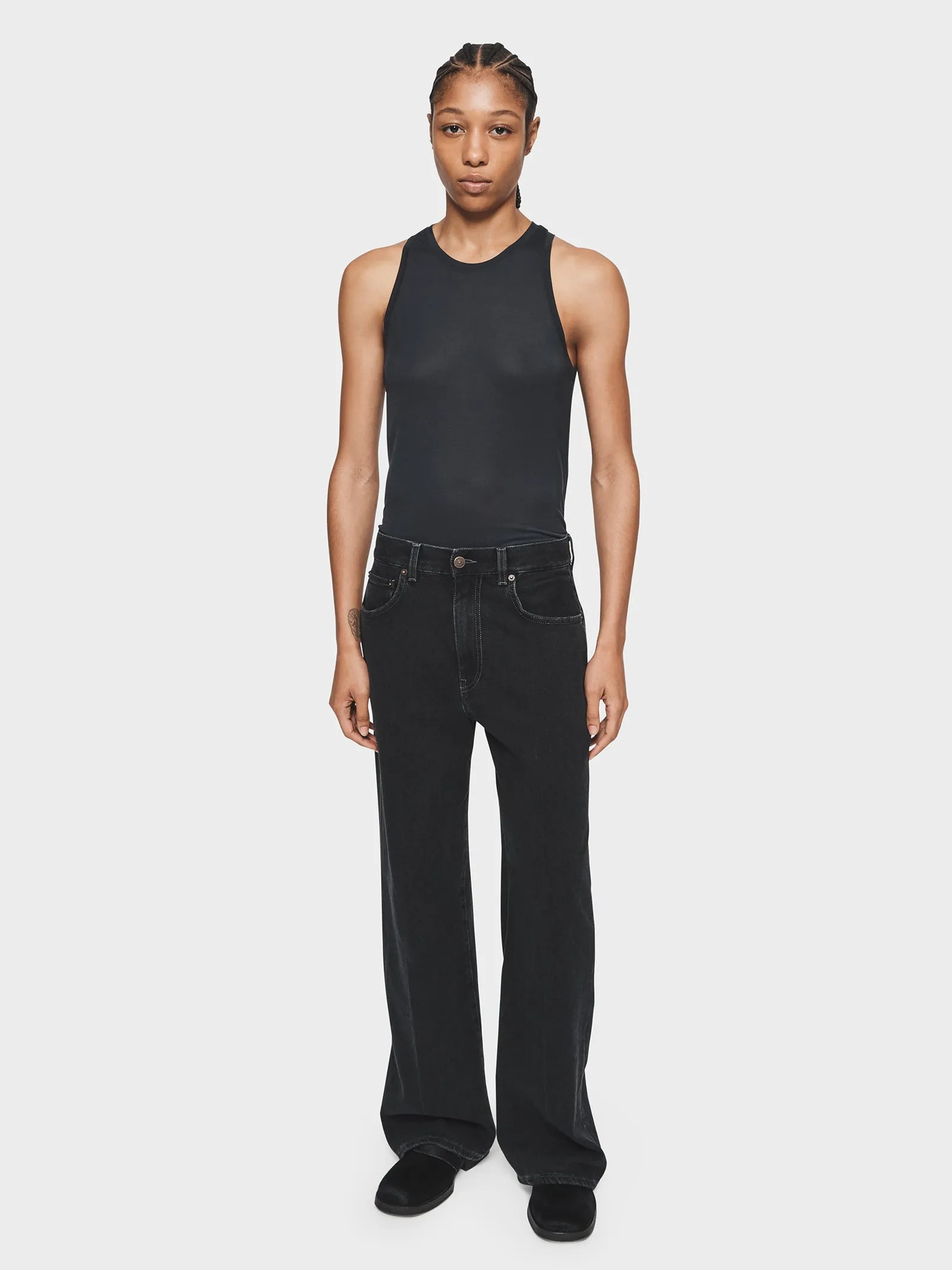 Wide Jean in Black Vintage