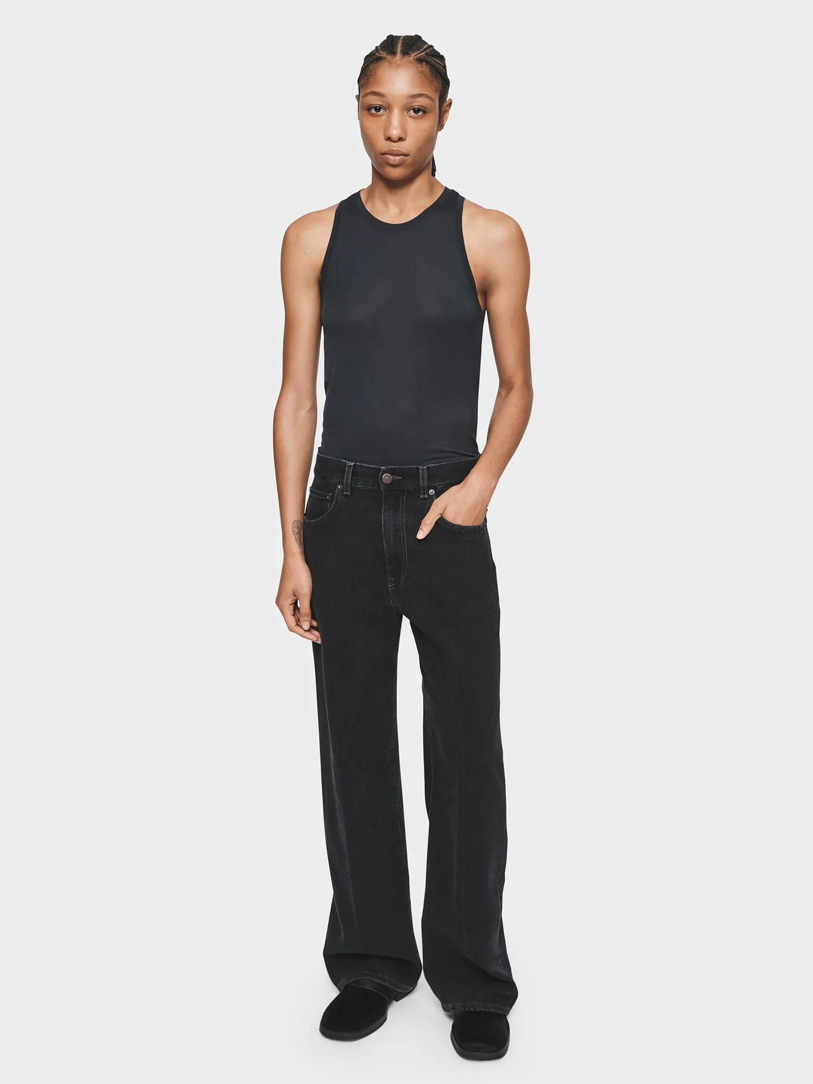 Wide Jean in Black Vintage