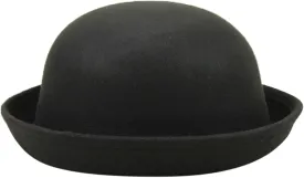 Winter Bowler Hat Classic Pork-Pie Church Hats Elegant Rolled Brim Fedora Hat for Men Women