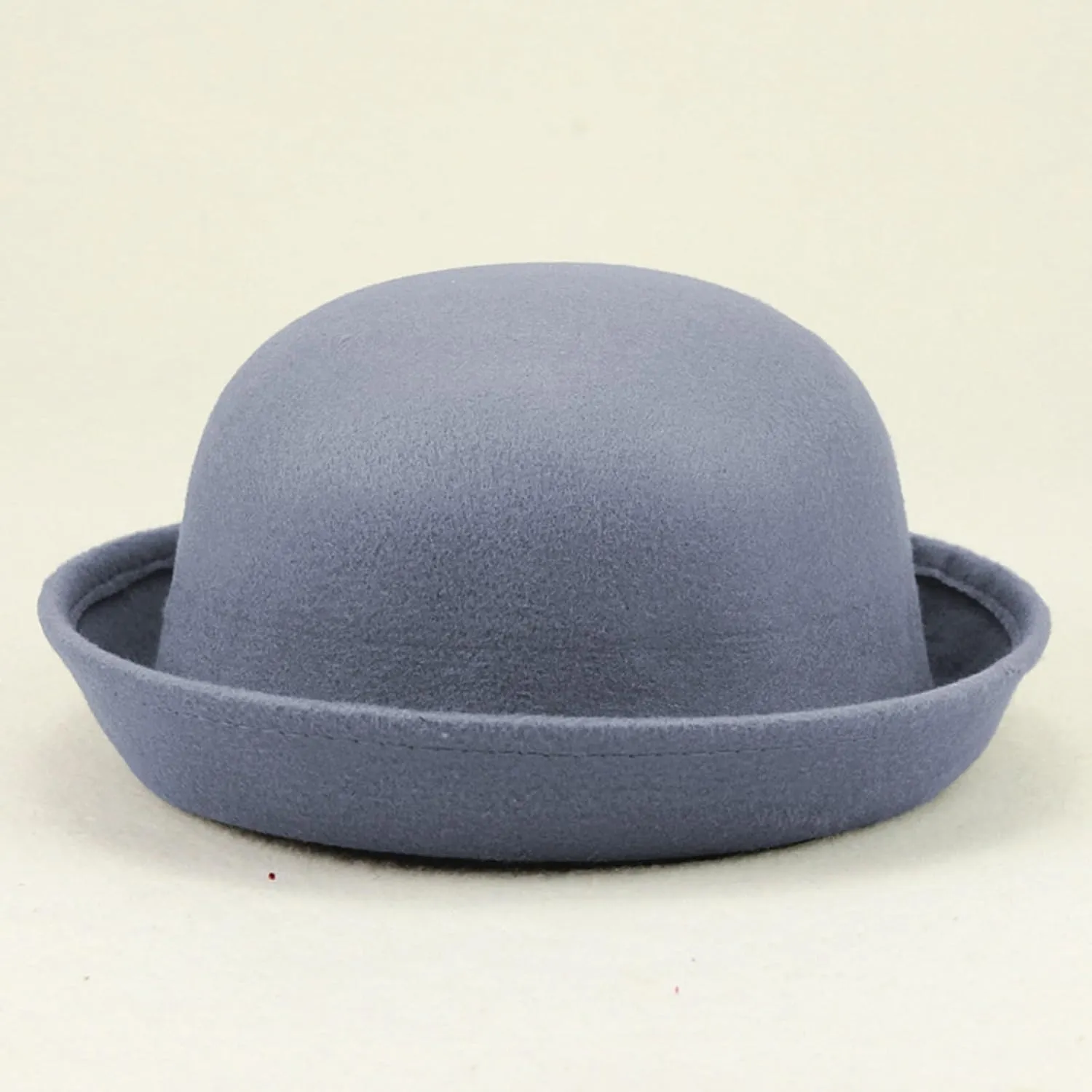 Womens Roll Up Brim Fedora Hats Elegant Adults Solid Hat Panama Bowler Hat Bucket Hat Mens Classic Wool Bowler