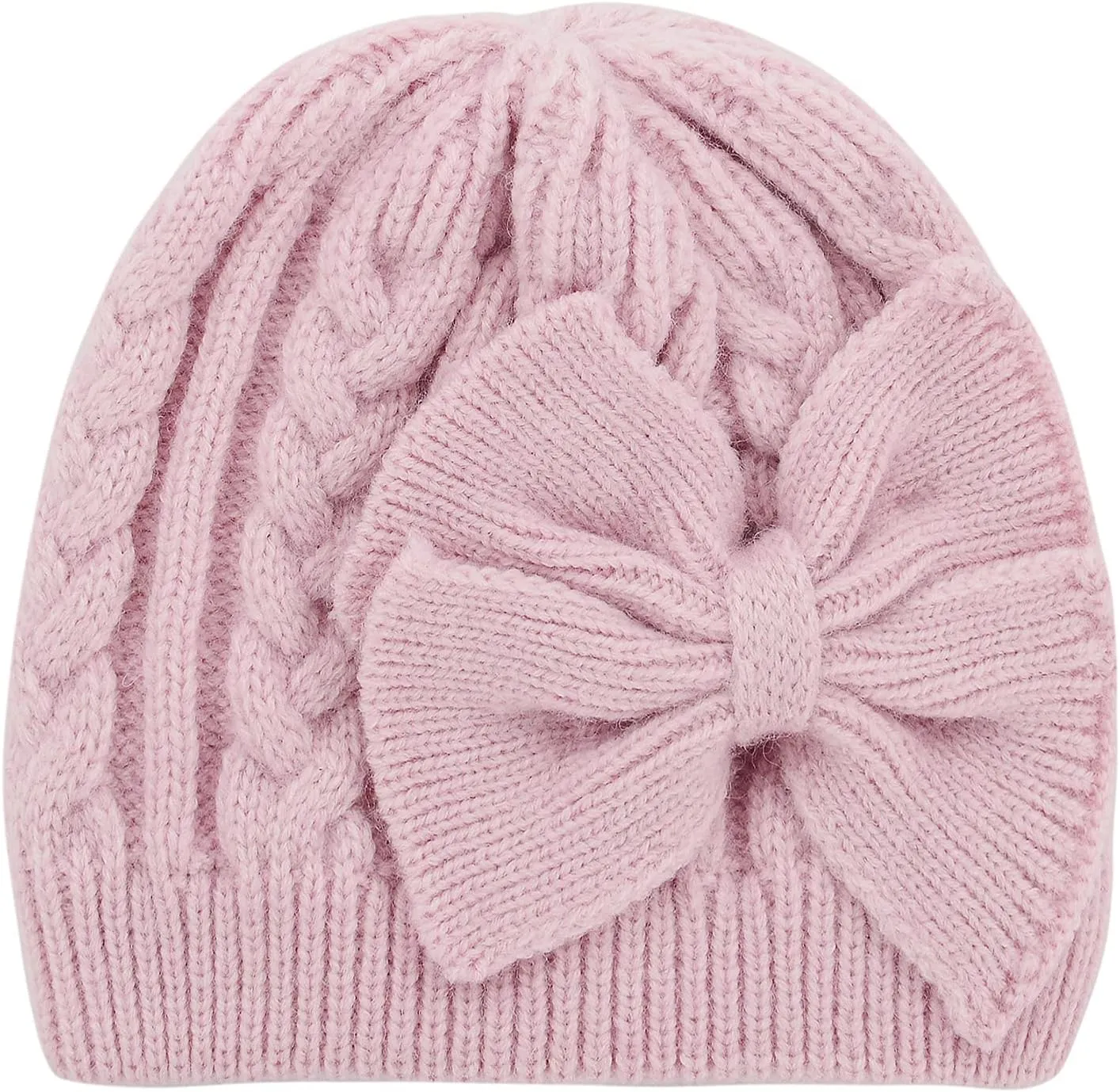 Zando Newborn Baby Girls Hats with Cute Bow Warm Baby Winter Hat Knitted Infant Hat Baby Beanies for Boys Girls 0-6 Months