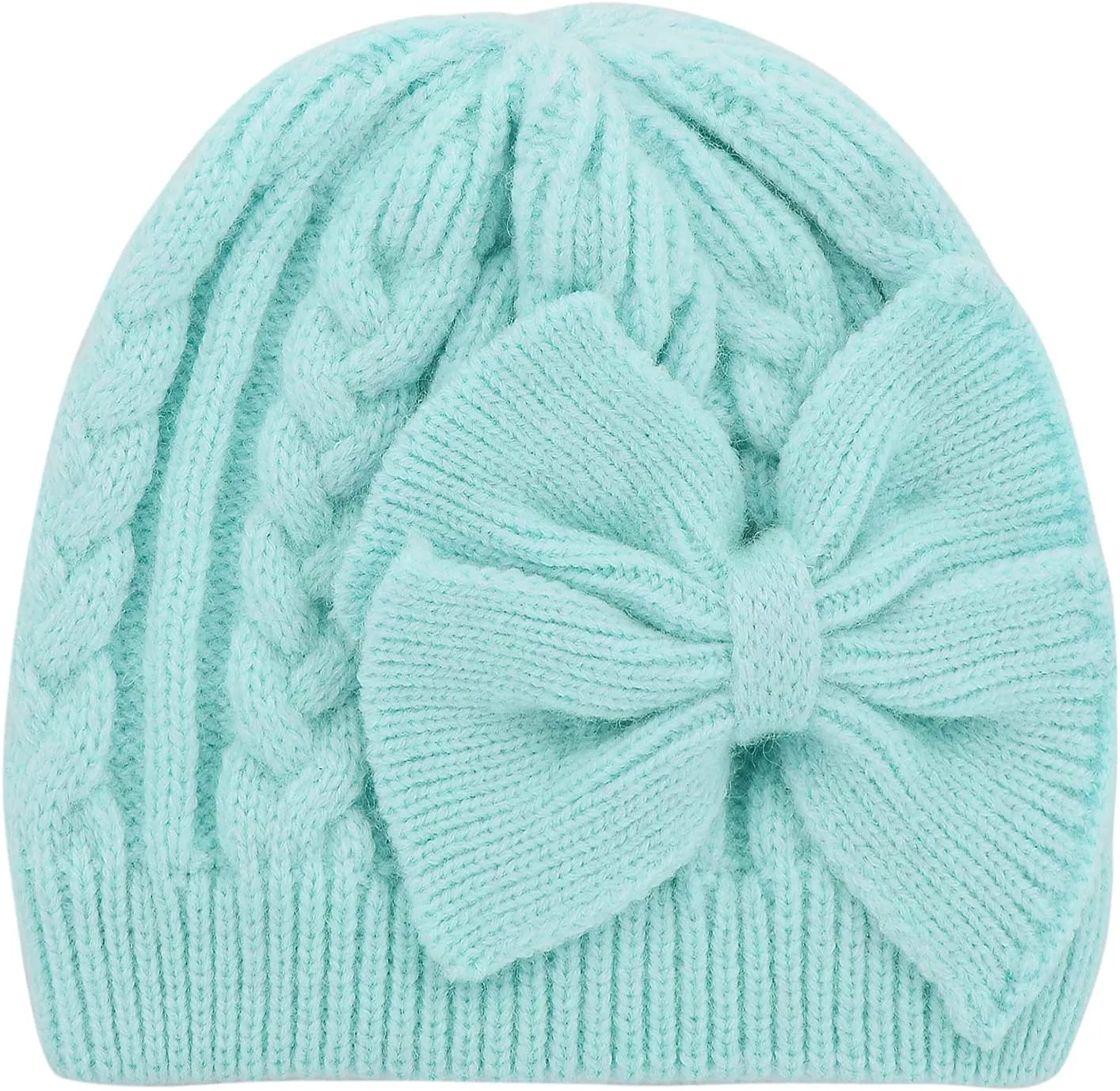 Zando Newborn Baby Girls Hats with Cute Bow Warm Baby Winter Hat Knitted Infant Hat Baby Beanies for Boys Girls 0-6 Months