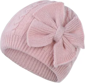 Zando Newborn Baby Girls Hats with Cute Bow Warm Baby Winter Hat Knitted Infant Hat Baby Beanies for Boys Girls 0-6 Months